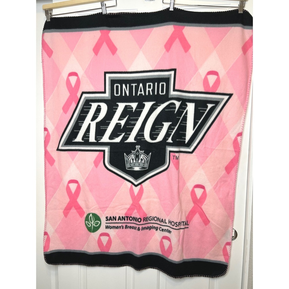 Ontario Reign AHL Hockey Blanket -‎ Pink Ribbons - Game Giveaway